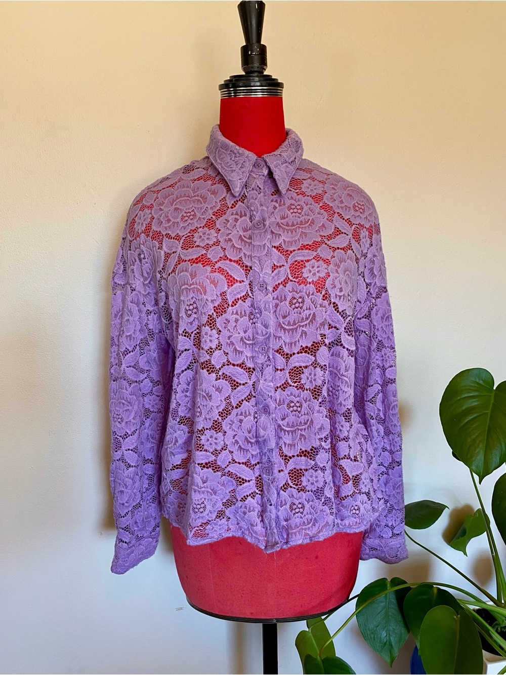 Anthropologie Lilac Lace Blouse